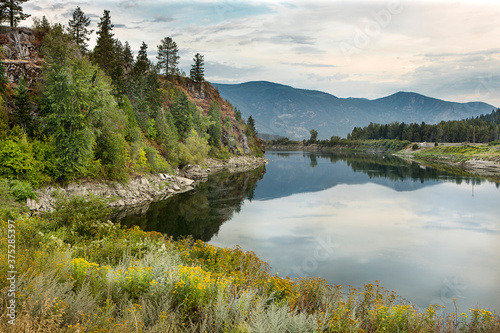 The calm Kootenay River in Idaho.