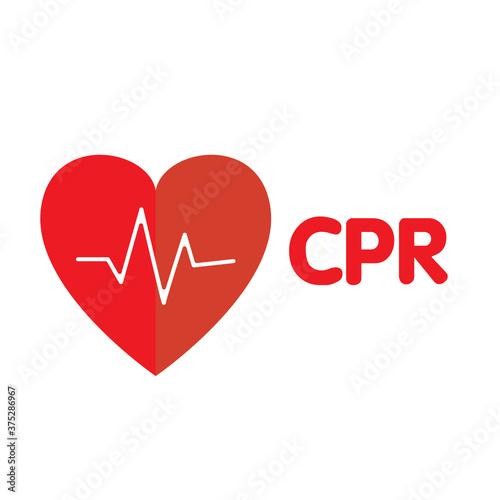 AED,automated external defibrillator / aed sign with heart and electricity symbol flat vector icon	
