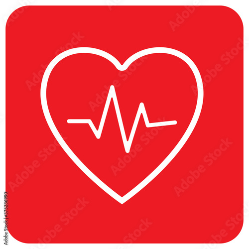 AED,automated external defibrillator / aed sign with heart and electricity symbol flat vector icon	
