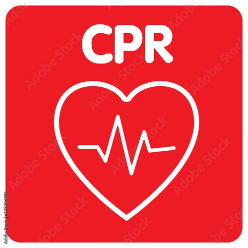 AED,automated external defibrillator / aed sign with heart and electricity symbol flat vector icon	
