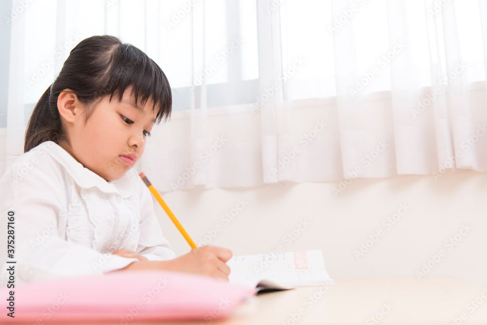 勉強をする女の子 勉強をする女の子