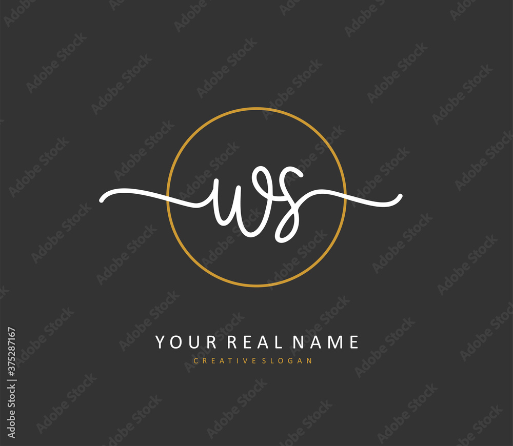 W S WS Initial letter handwriting and signature logo. A concept handwriting initial logo with template element. W S WS Initial letter handwriting and signature logo. A concept handwriting initial logo with template element.