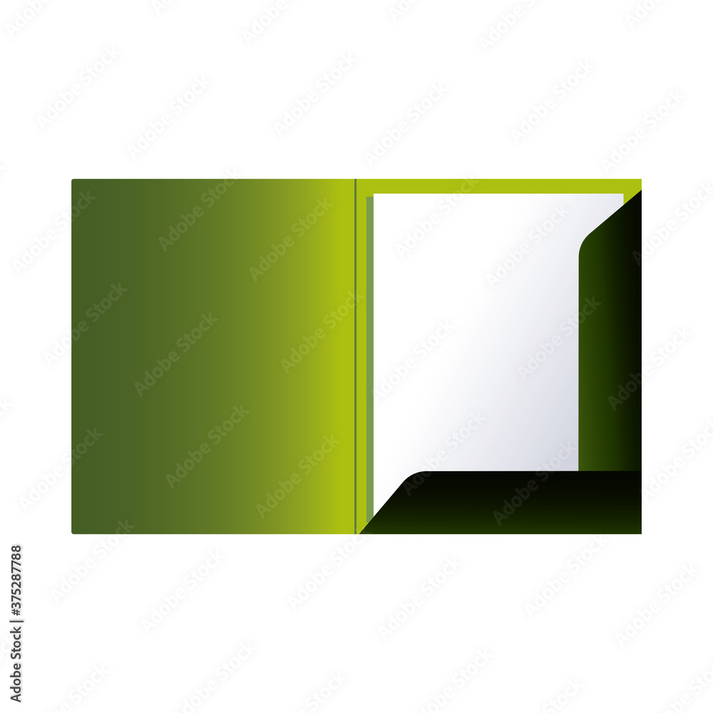 green folder and sheets with corporate designs green folder and sheets with corporate designs