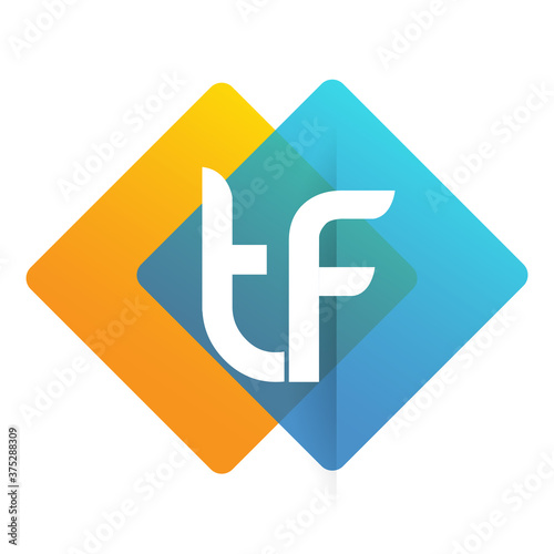 Letter TF logo with colorful geometric shape, letter combination logo design for creative industry, web, business and company. photo