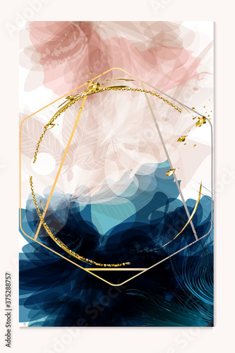 Abstract vector template, brochure design in blue and pink color