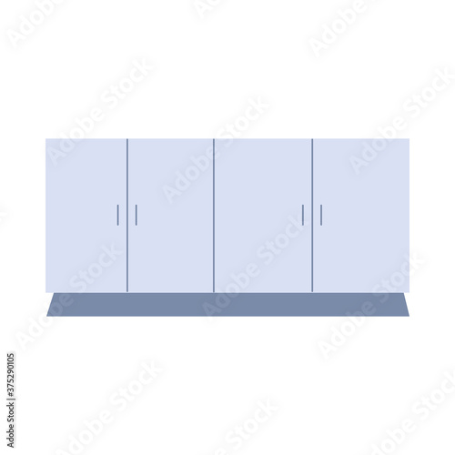 silver kitchen cabinet with doors and drawers