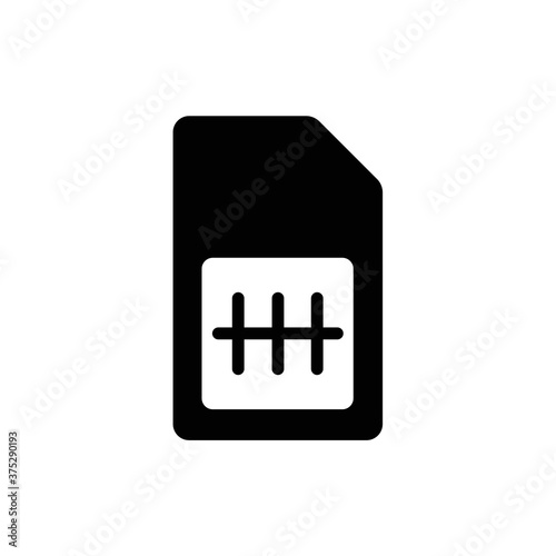 Sim card vector icon. Sim card icon symbol. Sim card - mobile slot icon. Mobile Cellular Phone Sim Card Chip Isolated