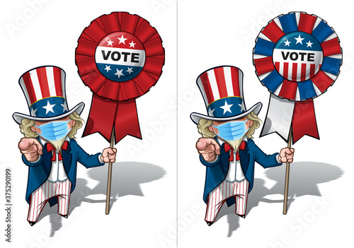Uncle Sam I Want You to Vote - Surgical Mask