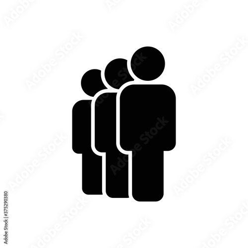 People vector icon. Person symbol. Work Group Team, Persons Crowd Vector Illustration icon. Group of people pictogram isolated. Illustration of people icon - symbol of the crowd. People standing next.