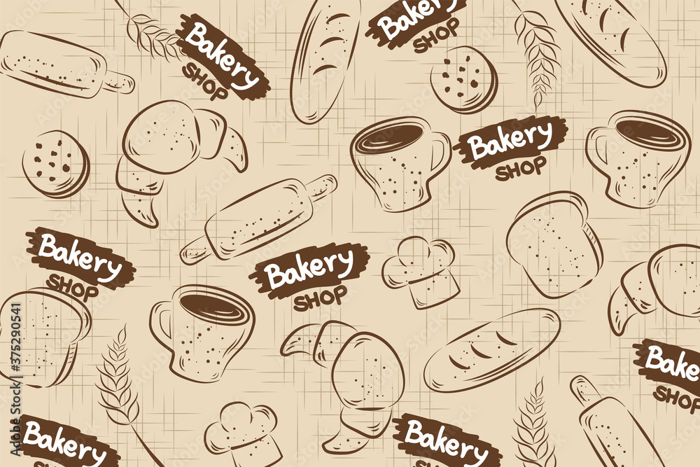 bakery dessert pattern vector illustration design background b