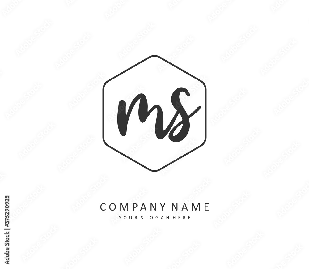 M S MS Initial letter handwriting and signature logo. A concept handwriting initial logo with template element. M S MS Initial letter handwriting and signature logo. A concept handwriting initial logo with template element.