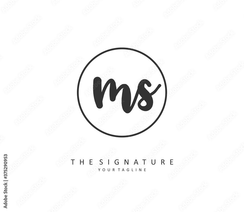 M S MS Initial letter handwriting and signature logo. A concept handwriting initial logo with template element. M S MS Initial letter handwriting and signature logo. A concept handwriting initial logo with template element.