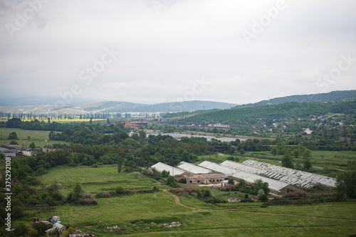 Crimean landscape with abandoned greenhouses