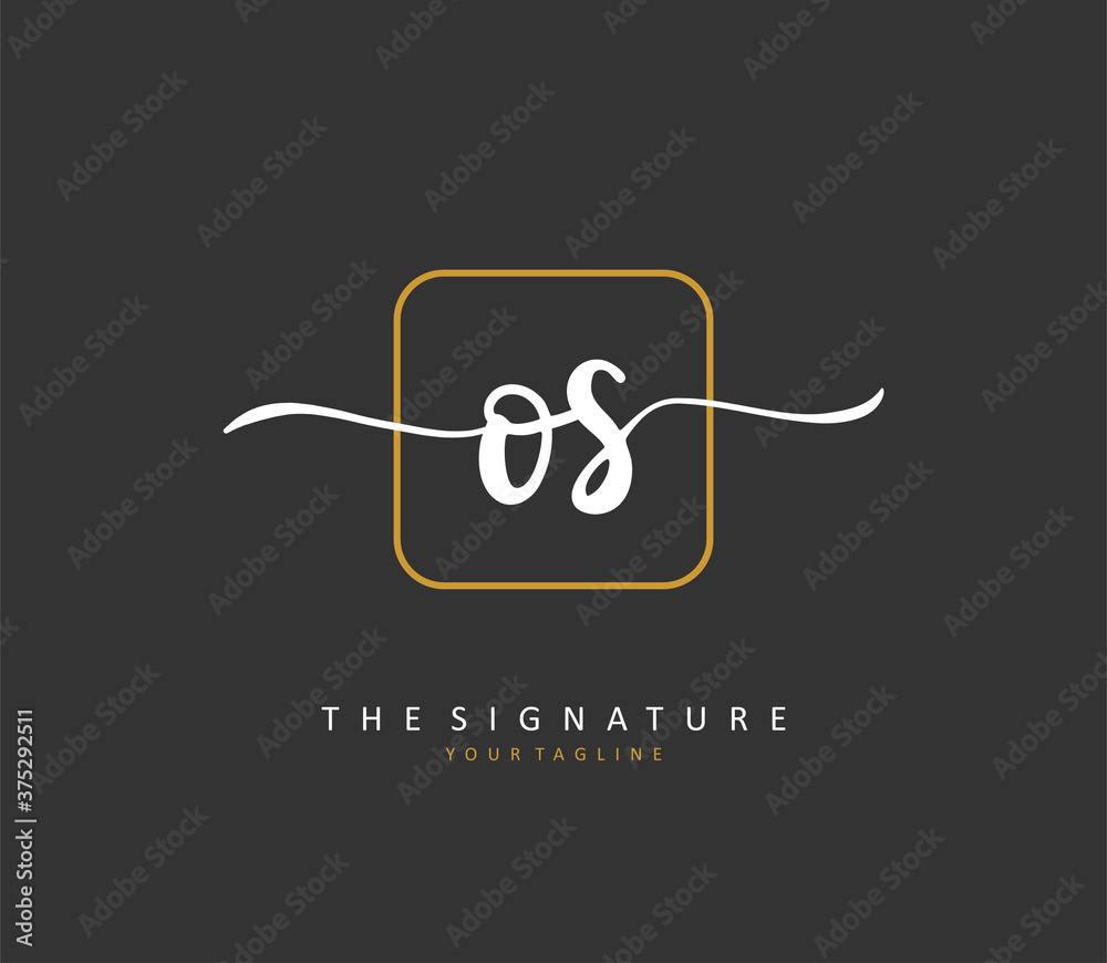O S OS Initial letter handwriting and signature logo. A concept handwriting initial logo with template element. O S OS Initial letter handwriting and signature logo. A concept handwriting initial logo with template element.