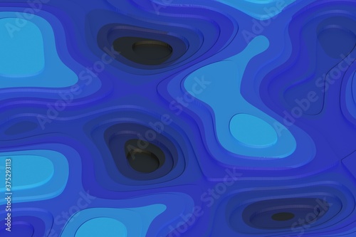 abstract blue background with circles of equipotential areas photo