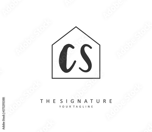 Wallpaper Mural C S CS Initial letter handwriting and signature logo. A concept handwriting initial logo with template element. Torontodigital.ca