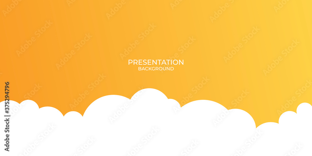 Red yellow abstract presentation background with cloud and sky shapes