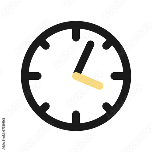 simple alarm time clock line icon vector