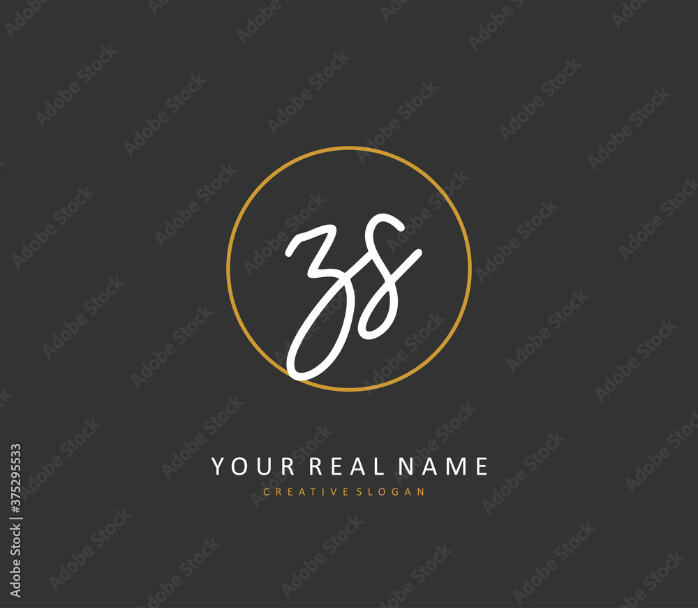 Z S ZS Initial letter handwriting and signature logo. A concept handwriting initial logo with template element. Z S ZS Initial letter handwriting and signature logo. A concept handwriting initial logo with template element.