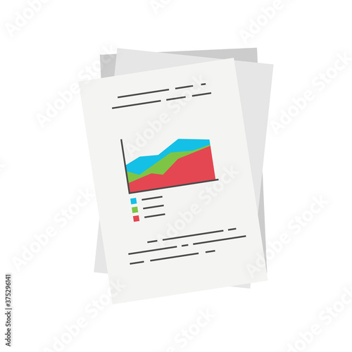 paper reports and presentations flat illustration vector