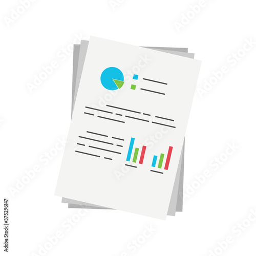 paper reports and presentations flat illustration vector