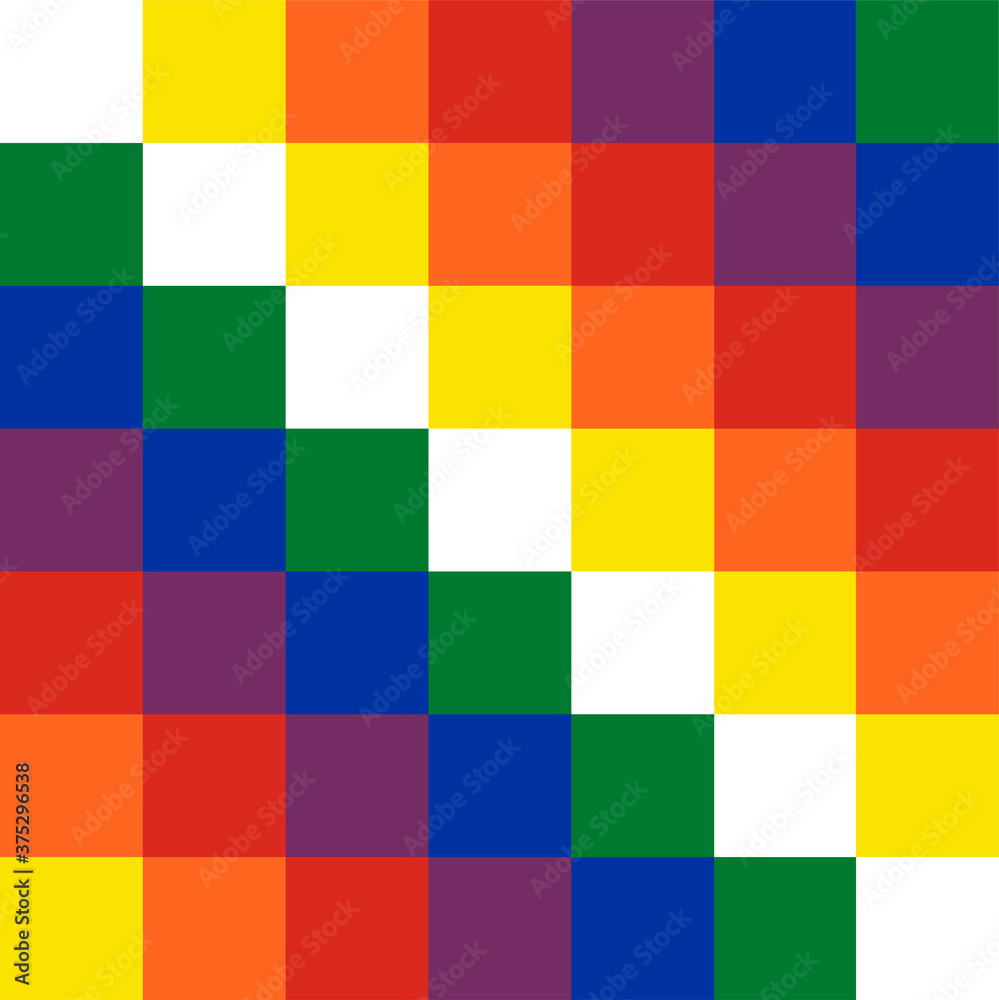 Wiphala flag bolivia square tile rainbow geometric shape colorful