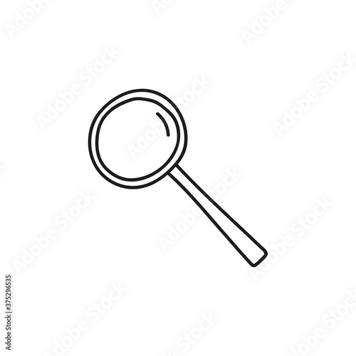 Vector magnifying glass icon in sketch style. Search symbol.