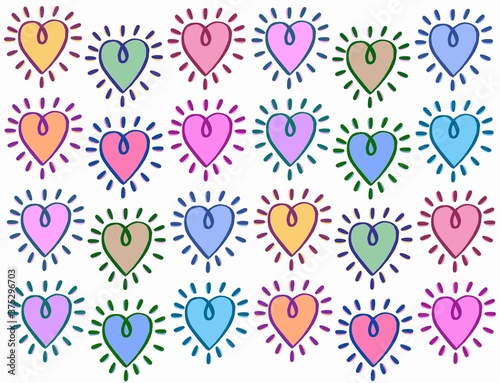 Seamless background pattern with hearts. Vector illustration