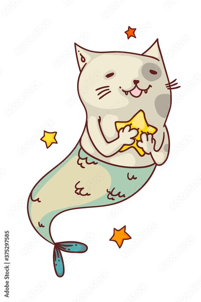 Fotografie Mermaid cat fantasy creature