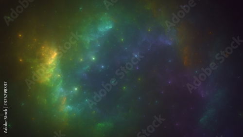 3D rendering abstract multicolor fractal light background