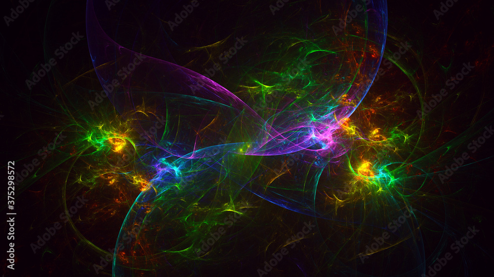 3D rendering abstract multicolor fractal light background 3D rendering abstract multicolor fractal light background