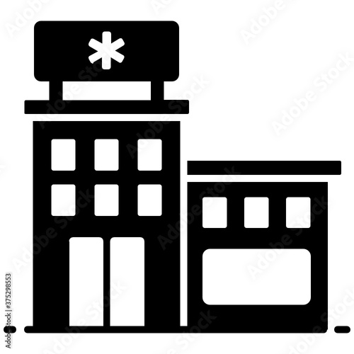 
A icon design of hospital building, flat icon design 
