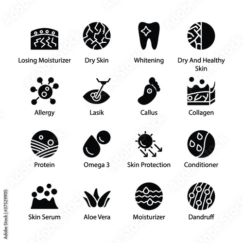 Dermatology icon set