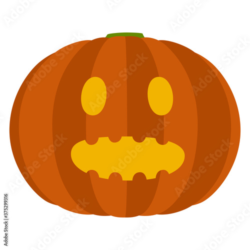 ハロウィンのジャック・オー・ランタンのイラスト。ユニークな表情をしている。