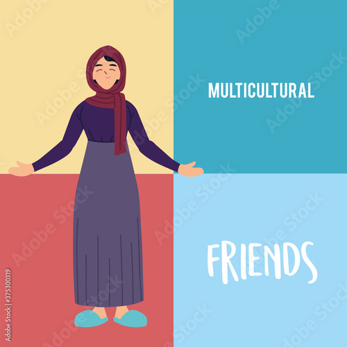 muslim woman cartoon vector design