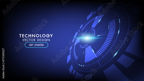 Abstract technology background Hi-tech communication concept, technology, digital business, innovation, science fiction scene vector illustration with copy-space.