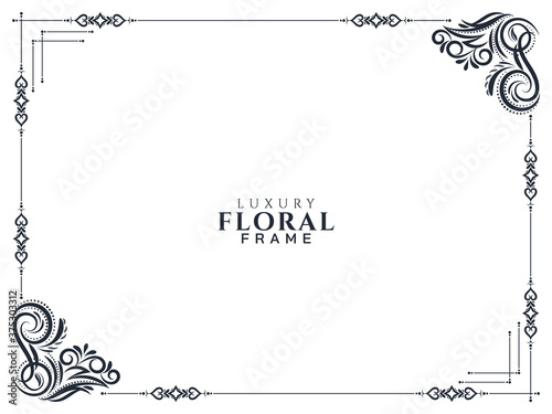 Stylish luxury floral frame design background