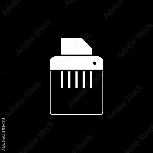 Paper shredder icon isolated on dark background