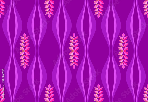 Leaf shape or oval shape fill in with the centric oblique line and align look like a bunch of leaves on wave line background.