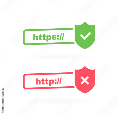 http https protocol connection ssl encryption website. Vector illustration