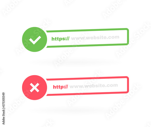 http https protocol connection ssl encryption website. Vector illustration