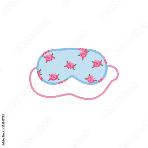 Cute sleeping mask with floral pattern - blue and pink eye cover