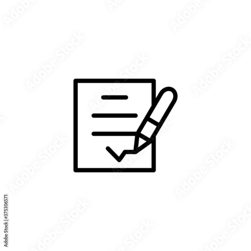 Contract Icon  in black line style icon, style isolated on white background