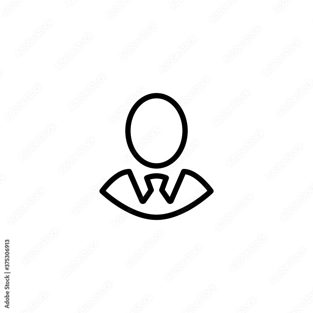 Businessman Icon  in black line style icon, style isolated on white background