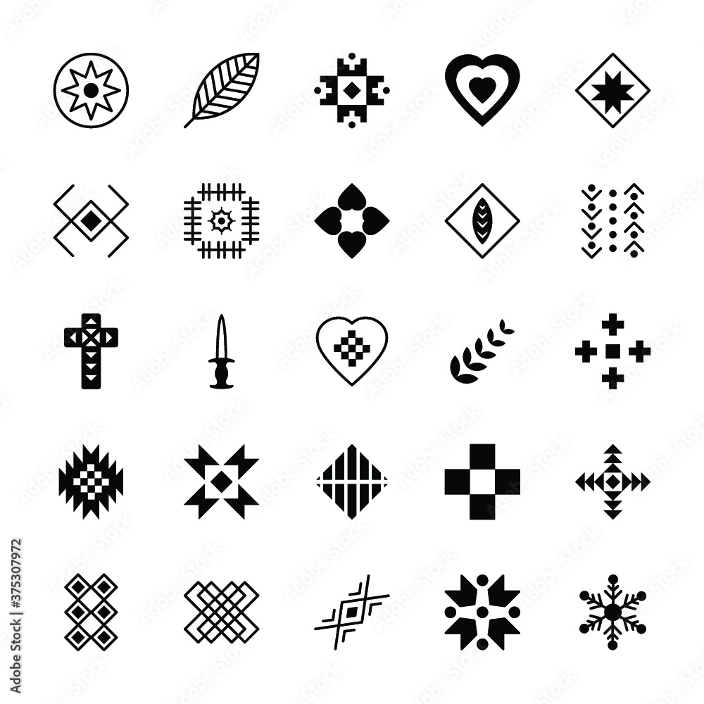 Set Of Tribal Symbols Set Of Tribal Symbols