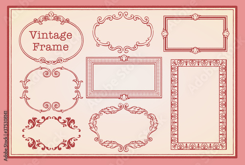 アンティーク風フレームのセット。ロココ、バロック風