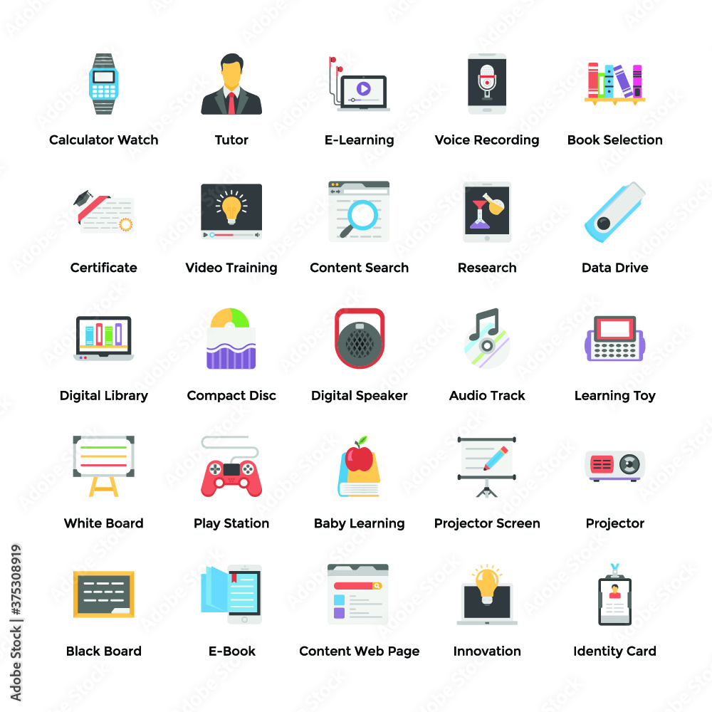 E-learning Vector Icons Collection