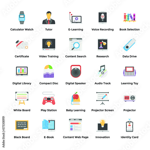E-learning Vector Icons Collection