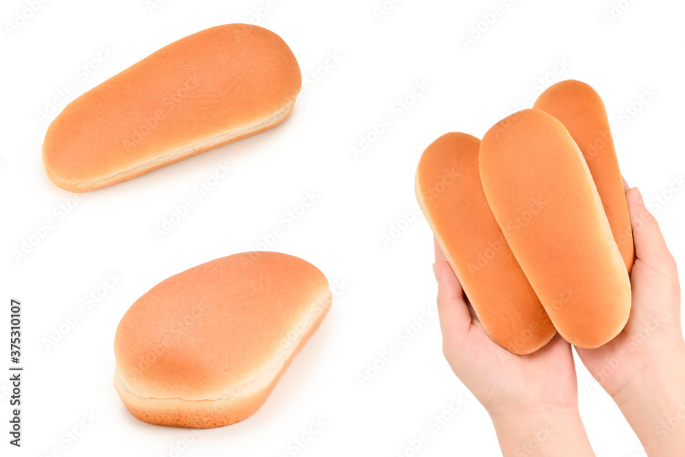Hot dog bread isolated on white background. Hot dog bread isolated on white background.