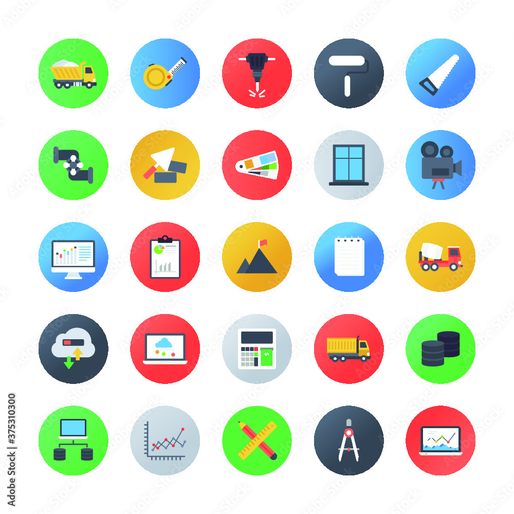 Set Of Business Flat Icons Set Of Business Flat Icons